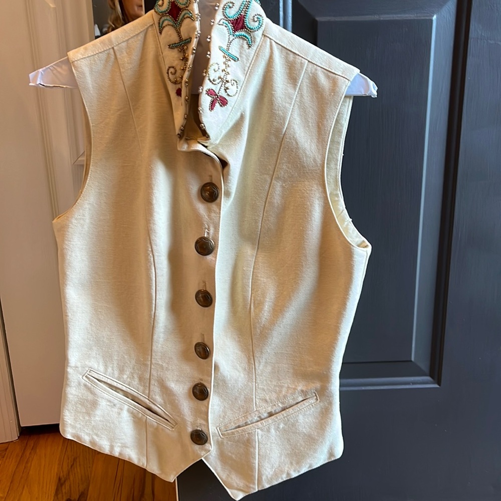 Double D Ranch Western Embroidered Cotton Vest Size S